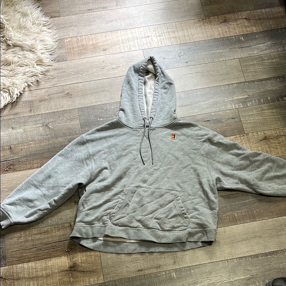 Cute Gray Nike Hooded Sweater, Size Small